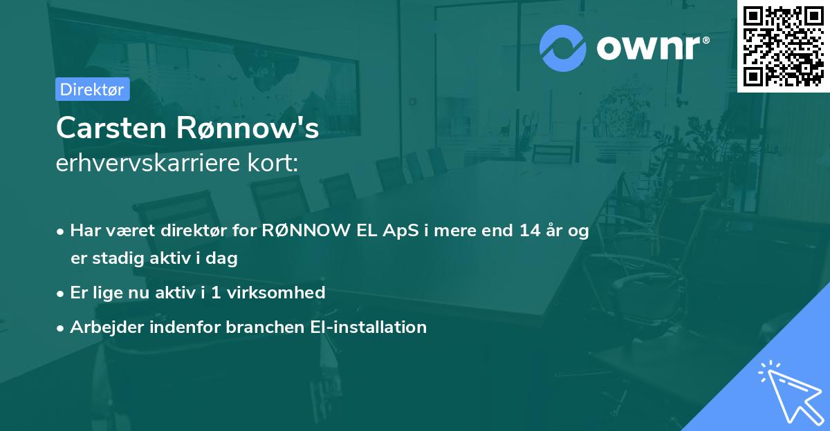 Carsten Rønnow's erhvervskarriere kort