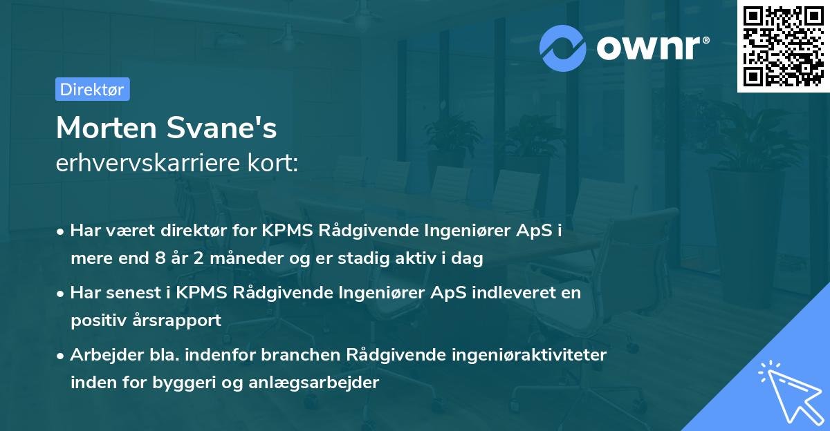 Morten Svane's erhvervskarriere kort