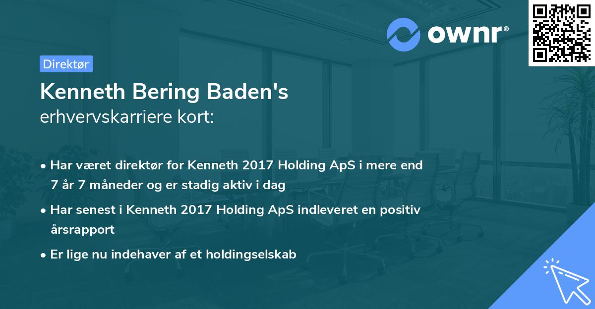 Kenneth Bering Baden's erhvervskarriere kort