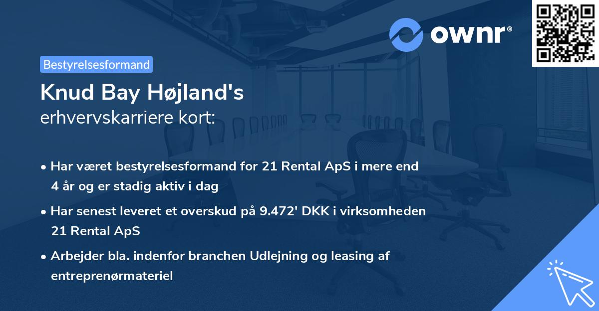 Knud Bay Højland's erhvervskarriere kort