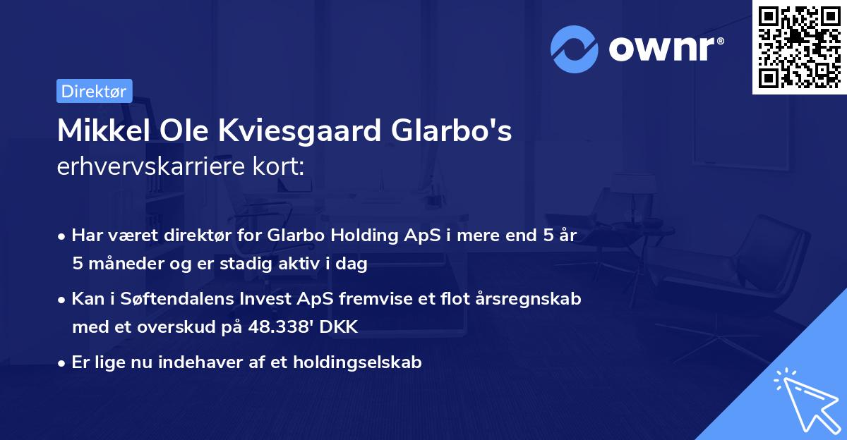 Mikkel Ole Kviesgaard Glarbo's erhvervskarriere kort