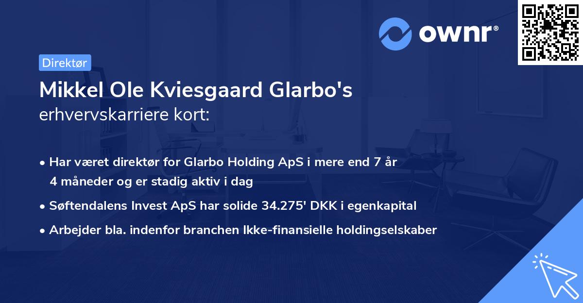Mikkel Ole Kviesgaard Glarbo's erhvervskarriere kort