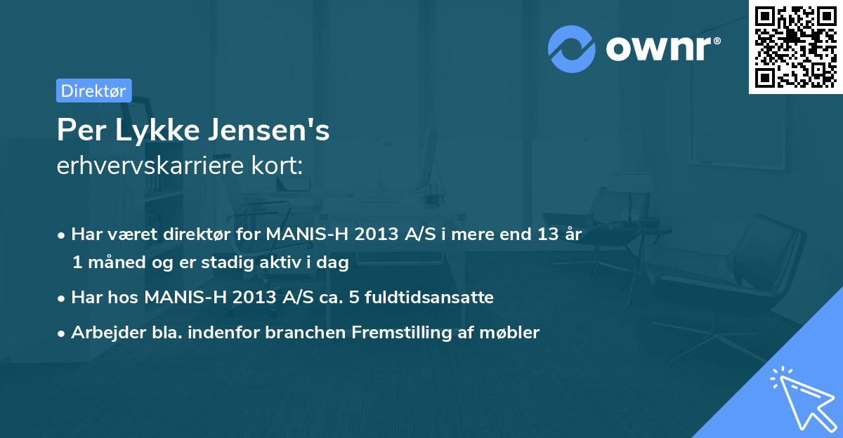 Per Lykke Jensen's erhvervskarriere kort
