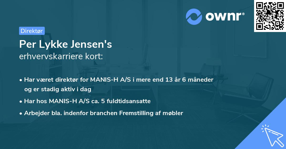 Per Lykke Jensen's erhvervskarriere kort