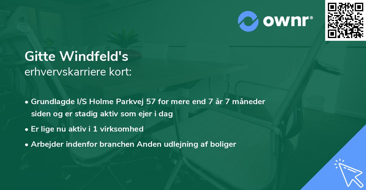 Gitte Windfeld's erhvervskarriere kort