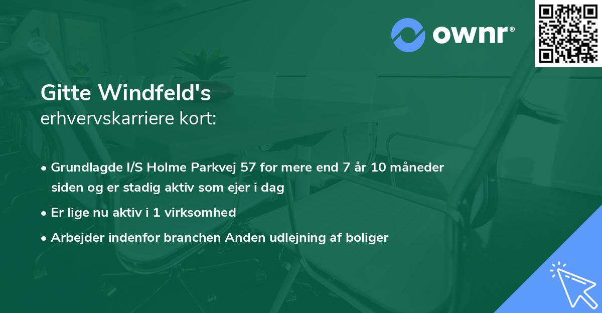 Gitte Windfeld's erhvervskarriere kort
