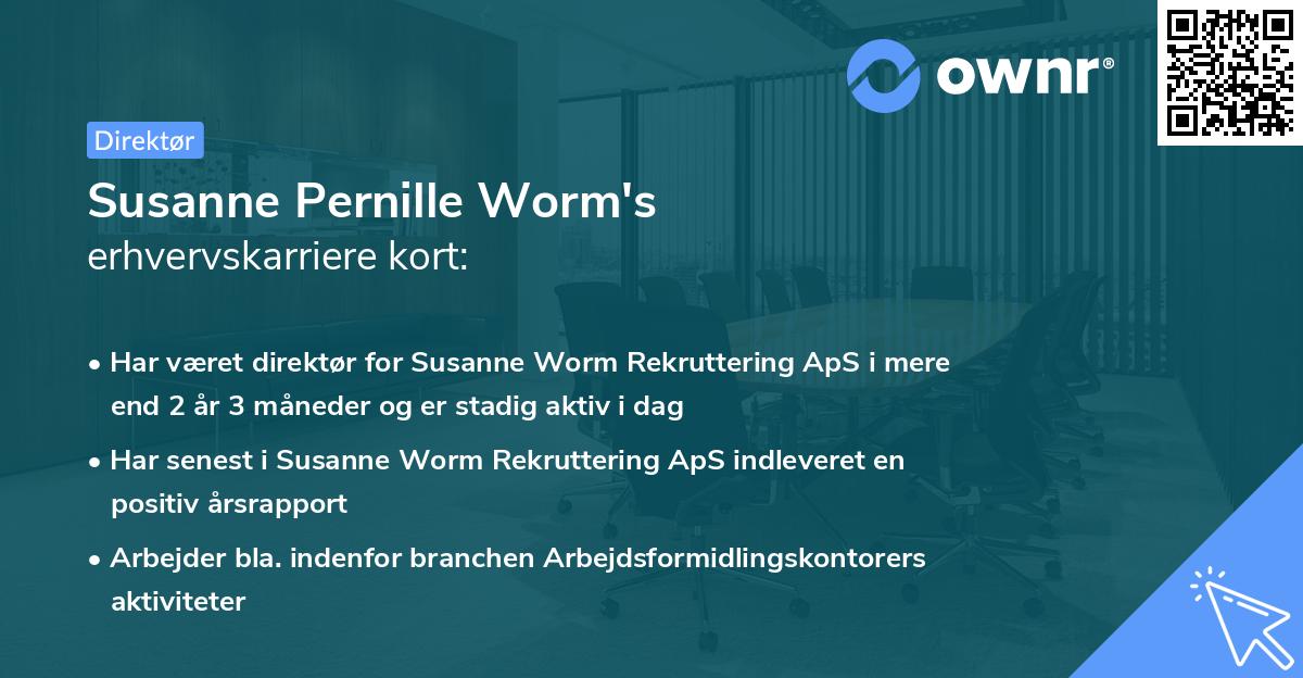 Susanne Pernille Worm's erhvervskarriere kort