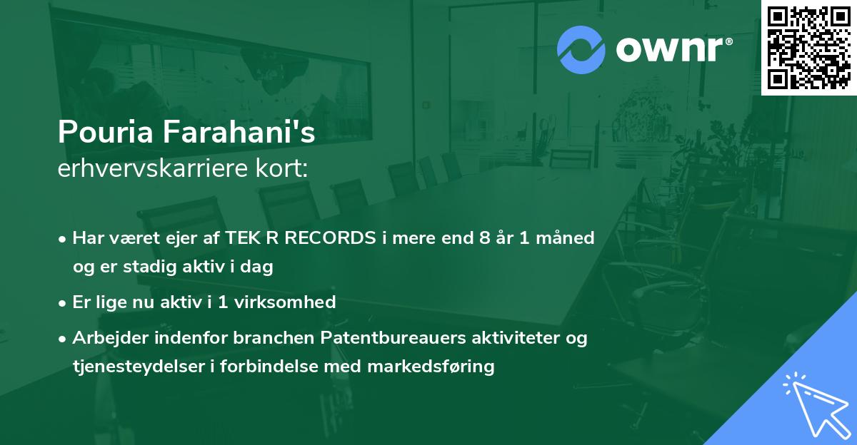 Pouria Farahani's erhvervskarriere kort
