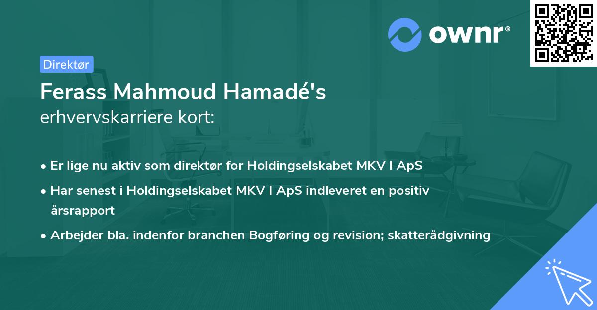 Ferass Mahmoud Hamadé's erhvervskarriere kort
