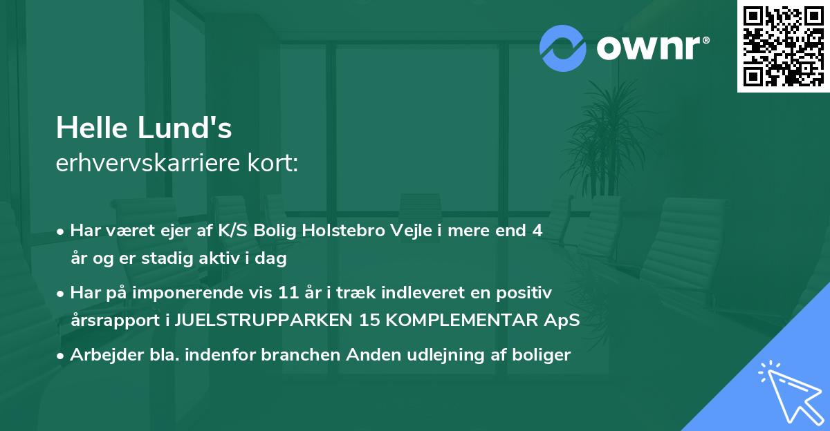 Helle Lund's erhvervskarriere kort