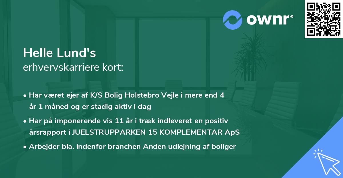 Helle Lund's erhvervskarriere kort