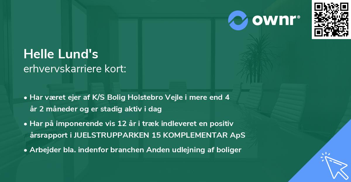 Helle Lund's erhvervskarriere kort