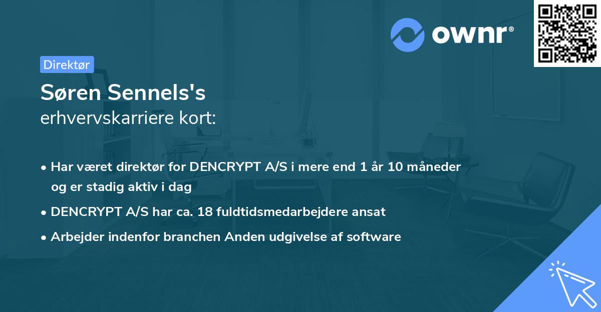 Søren Sennels's erhvervskarriere kort