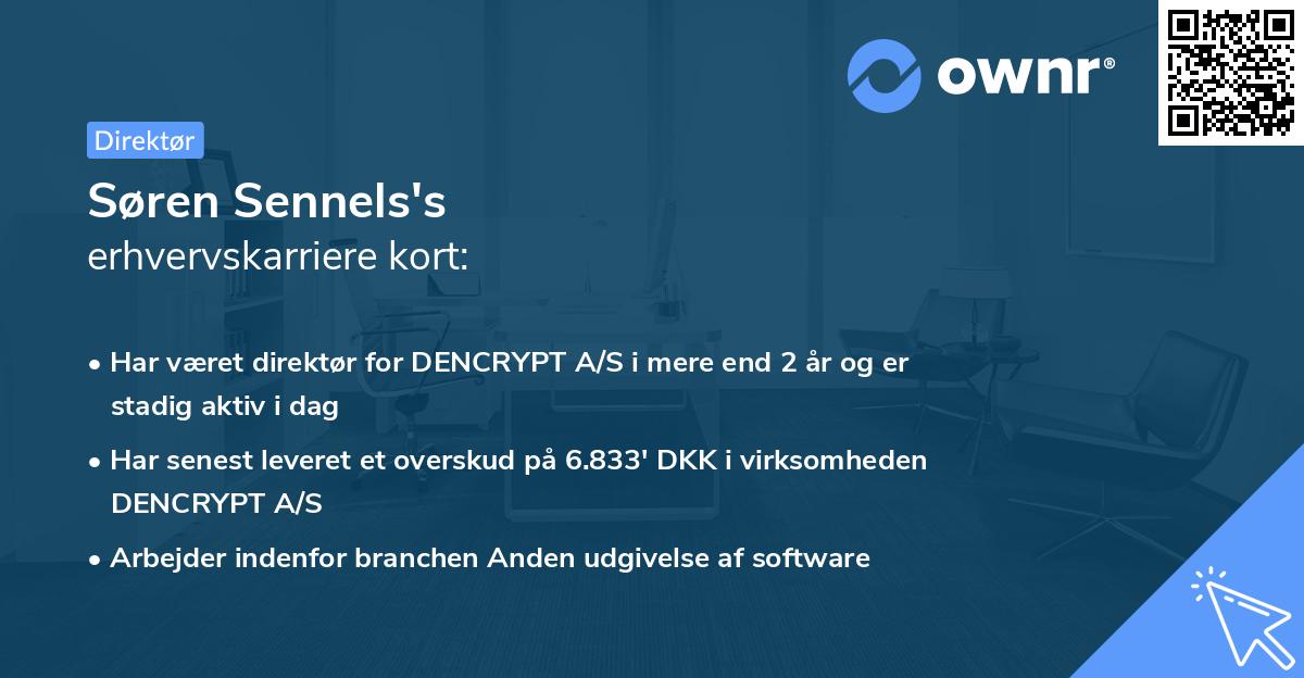Søren Sennels's erhvervskarriere kort