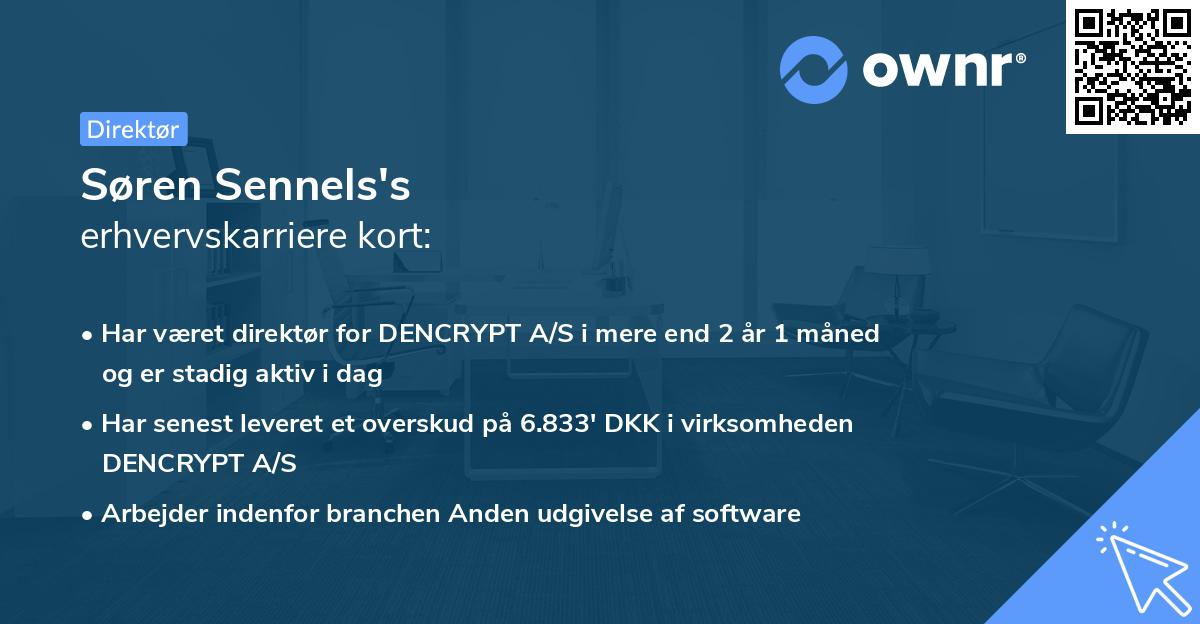 Søren Sennels's erhvervskarriere kort