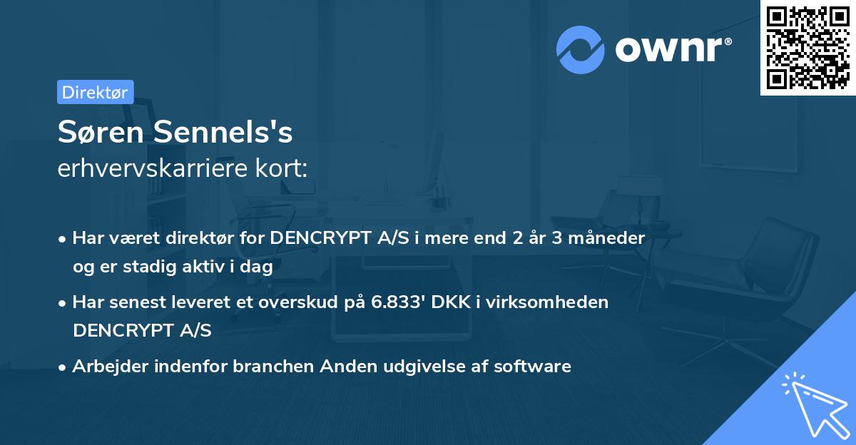 Søren Sennels's erhvervskarriere kort