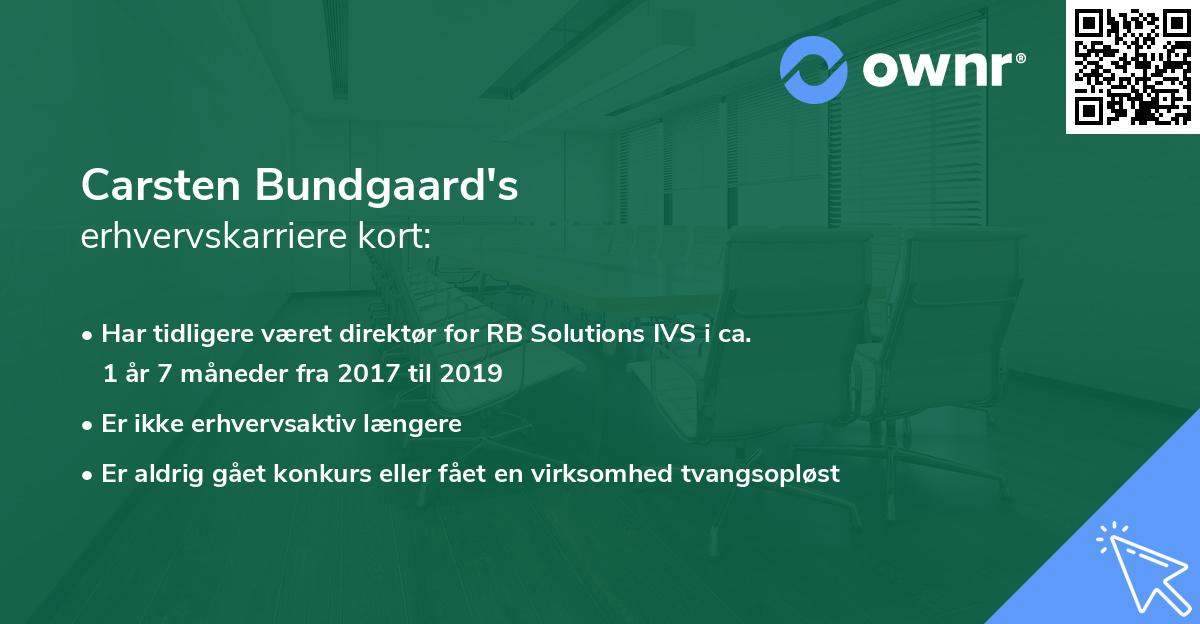 Carsten Bundgaard's erhvervskarriere kort