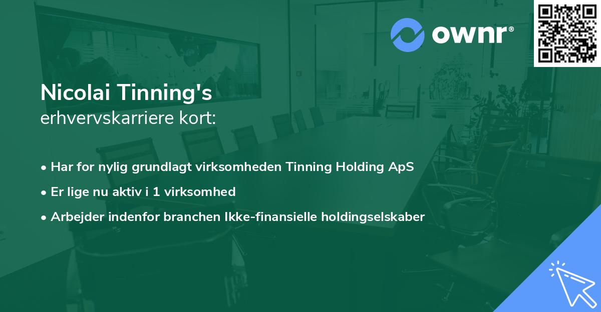Nicolai Tinning's erhvervskarriere kort