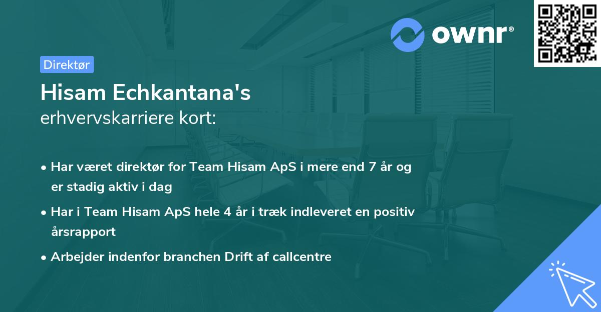 Hisam Echkantana's erhvervskarriere kort