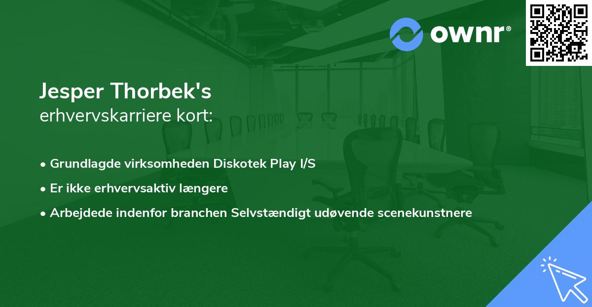 Jesper Thorbek's erhvervskarriere kort
