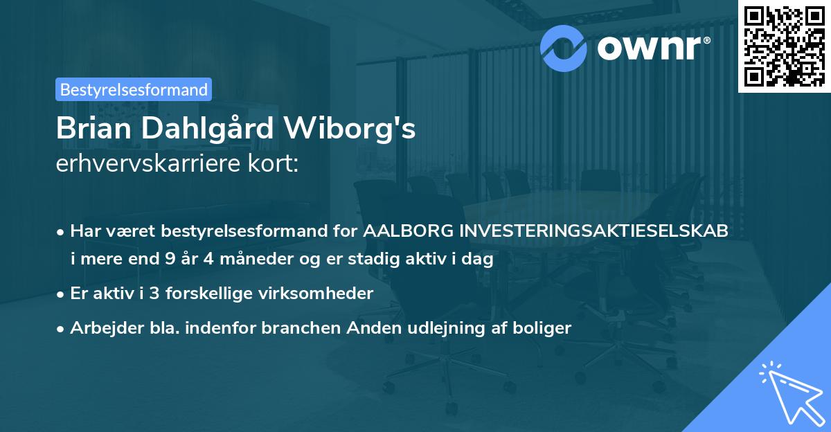 Brian Dahlgård Wiborg's erhvervskarriere kort