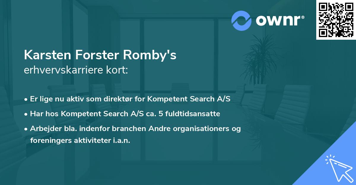 Karsten Forster Romby's erhvervskarriere kort