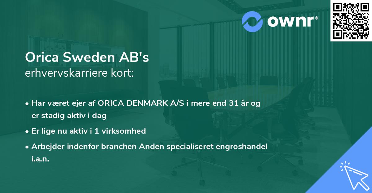 Orica Sweden AB's erhvervskarriere kort
