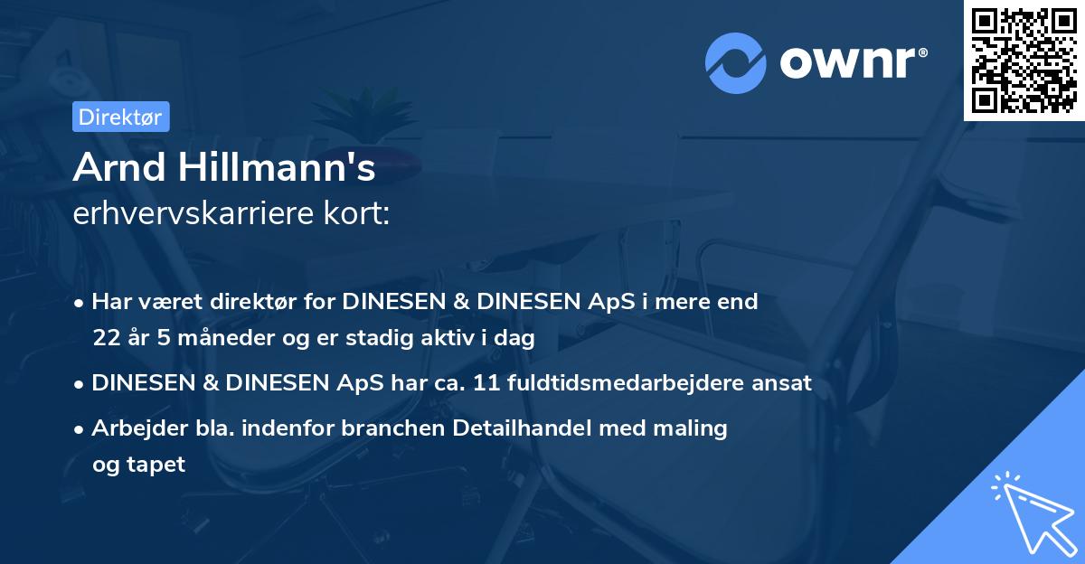Arnd Hillmann's erhvervskarriere kort