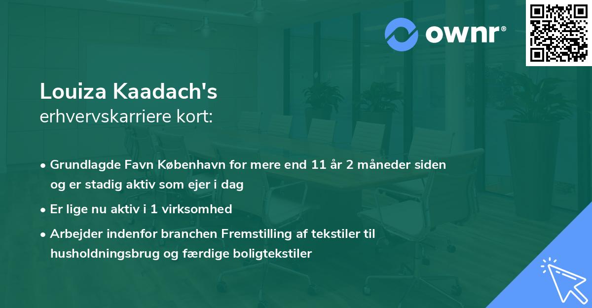 Louiza Kaadach's erhvervskarriere kort