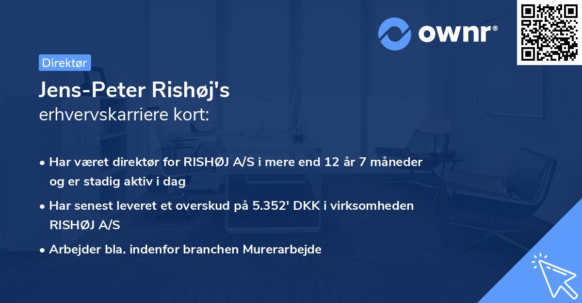 Jens-Peter Rishøj's erhvervskarriere kort