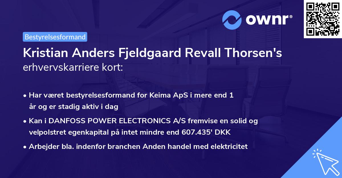 Kristian Anders Fjeldgaard Revall Thorsen's erhvervskarriere kort