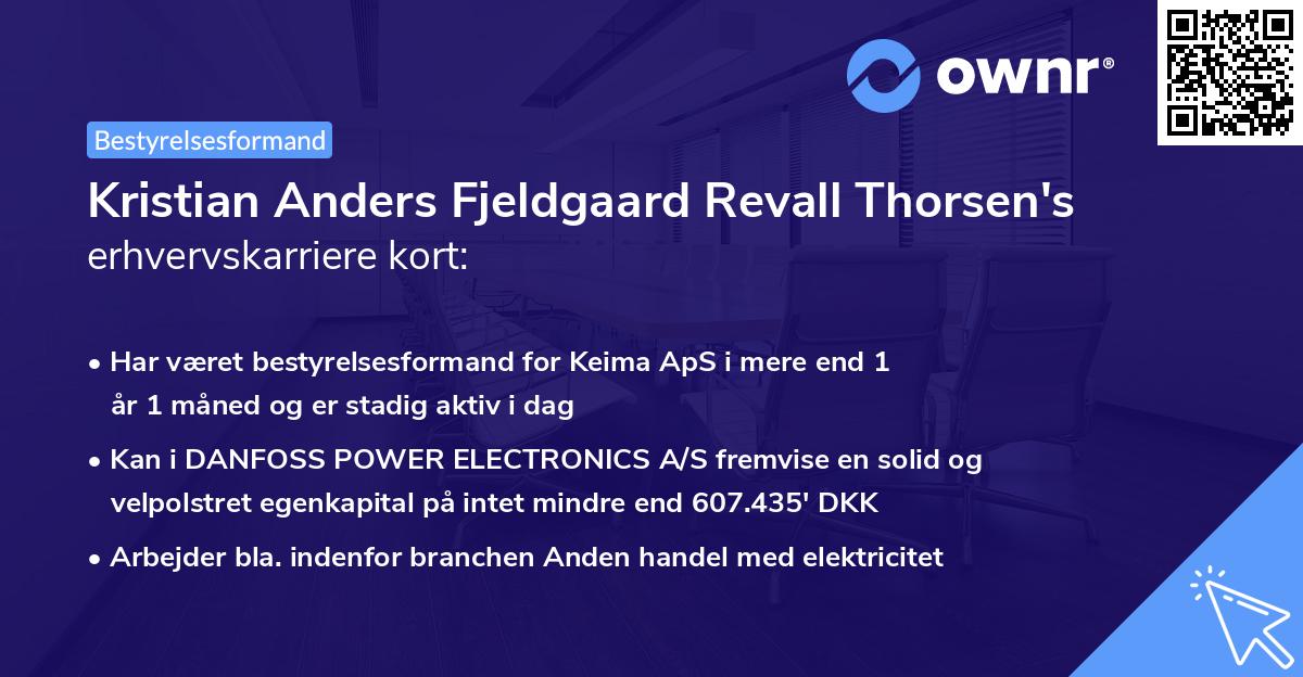 Kristian Anders Fjeldgaard Revall Thorsen's erhvervskarriere kort