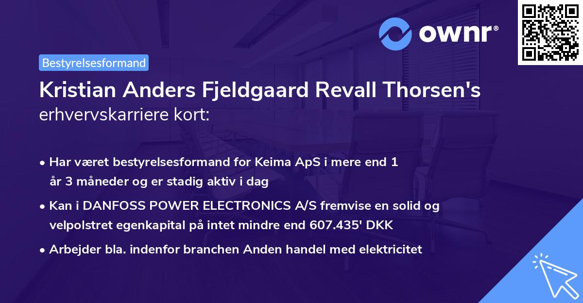 Kristian Anders Fjeldgaard Revall Thorsen's erhvervskarriere kort