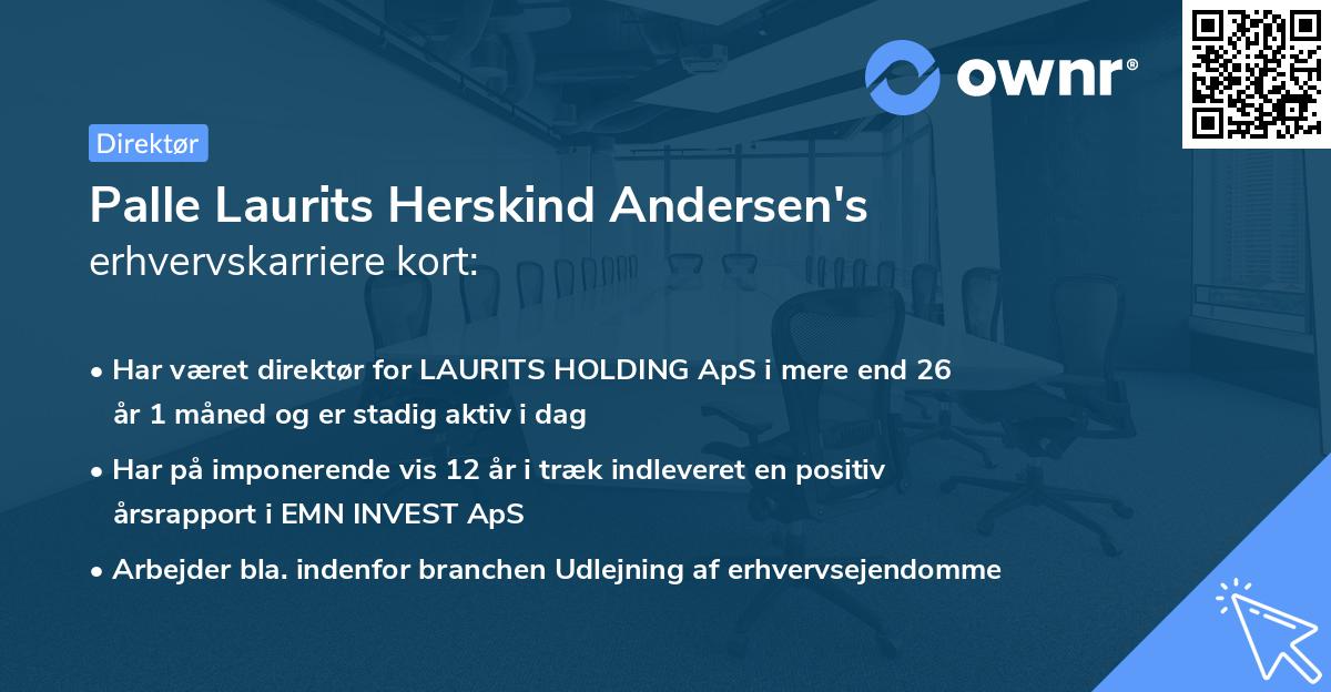Palle Laurits Herskind Andersen's erhvervskarriere kort
