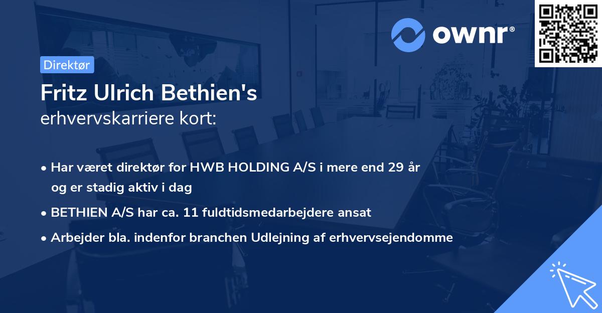 Fritz Ulrich Bethien's erhvervskarriere kort