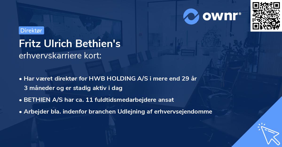 Fritz Ulrich Bethien's erhvervskarriere kort