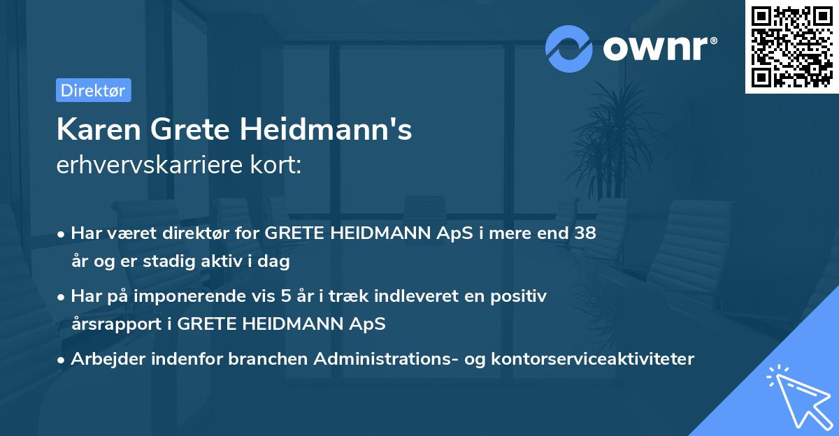 Karen Grete Heidmann's erhvervskarriere kort