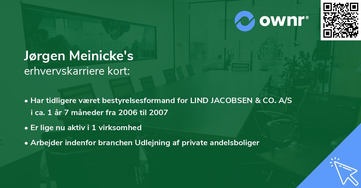 Jørgen Meinicke's erhvervskarriere kort