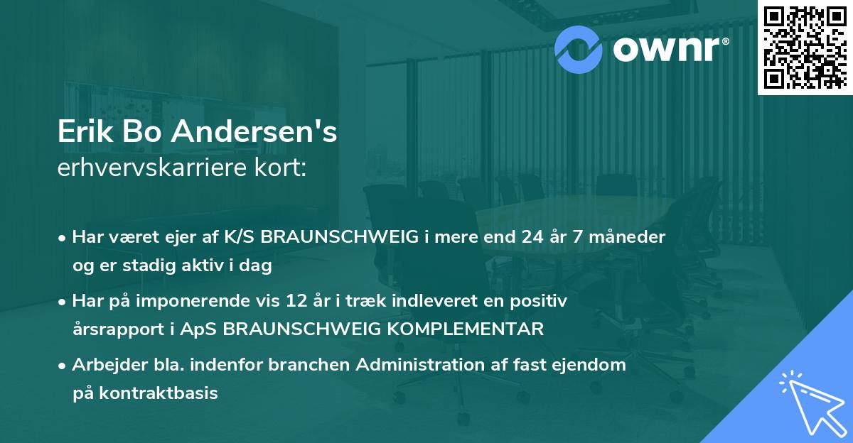 Erik Bo Andersen's erhvervskarriere kort