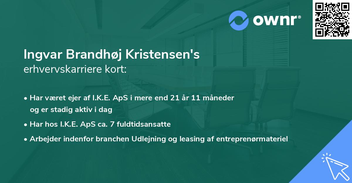 Ingvar Brandhøj Kristensen's erhvervskarriere kort