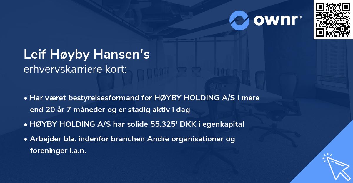 Leif Høyby Hansen's erhvervskarriere kort