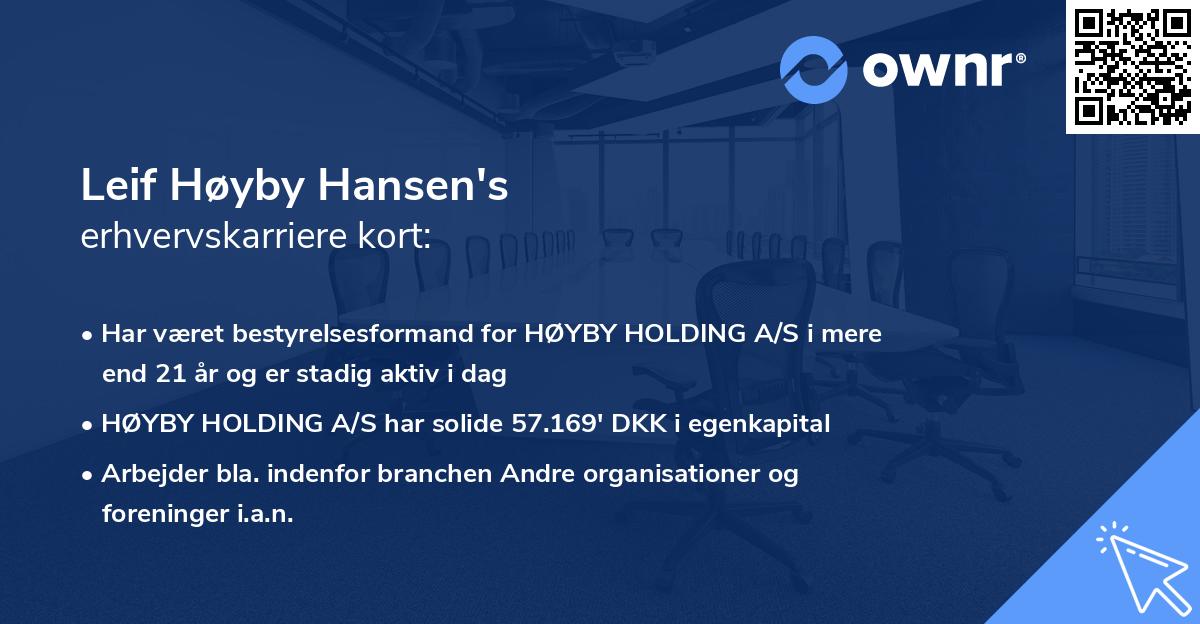 Leif Høyby Hansen's erhvervskarriere kort