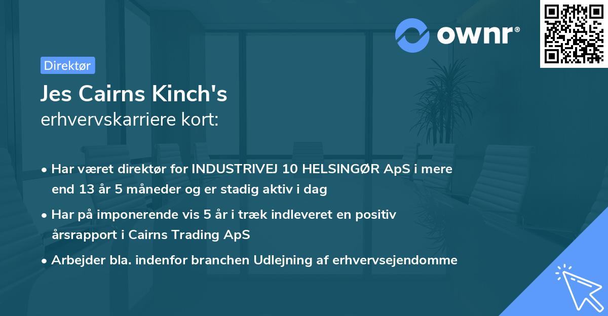 Jes Cairns Kinch's erhvervskarriere kort