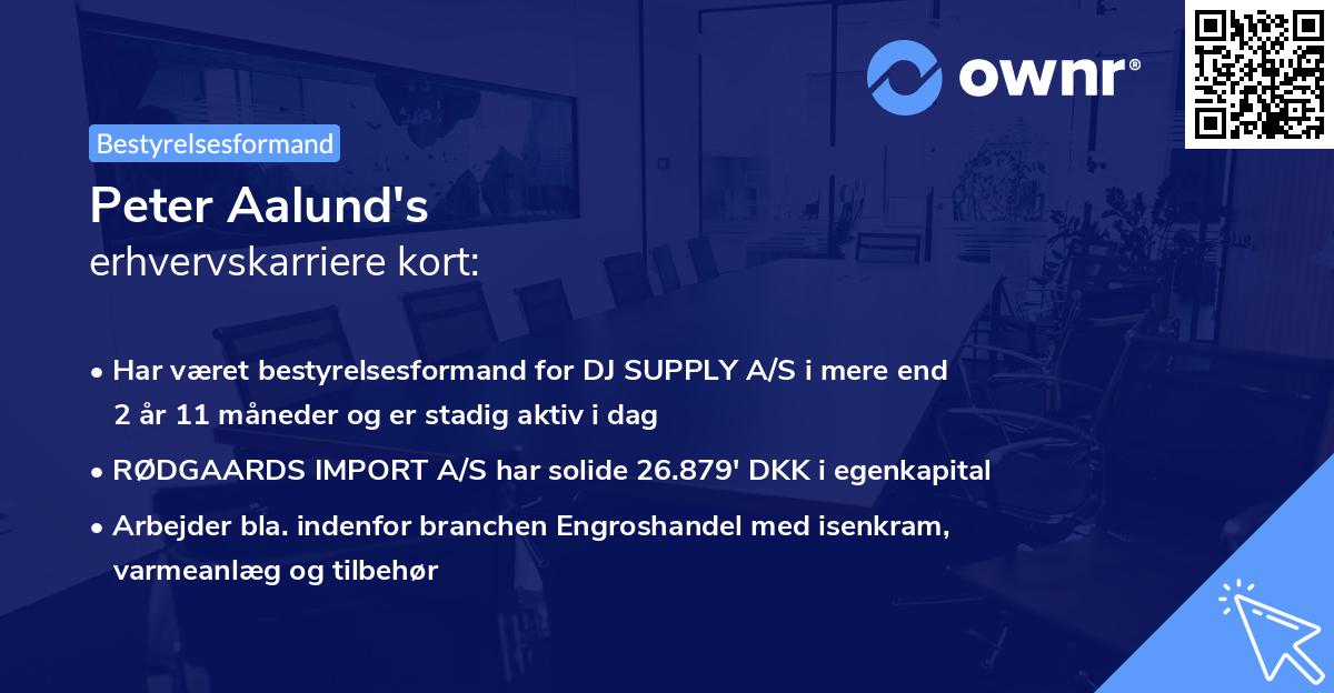 Peter Aalund's erhvervskarriere kort
