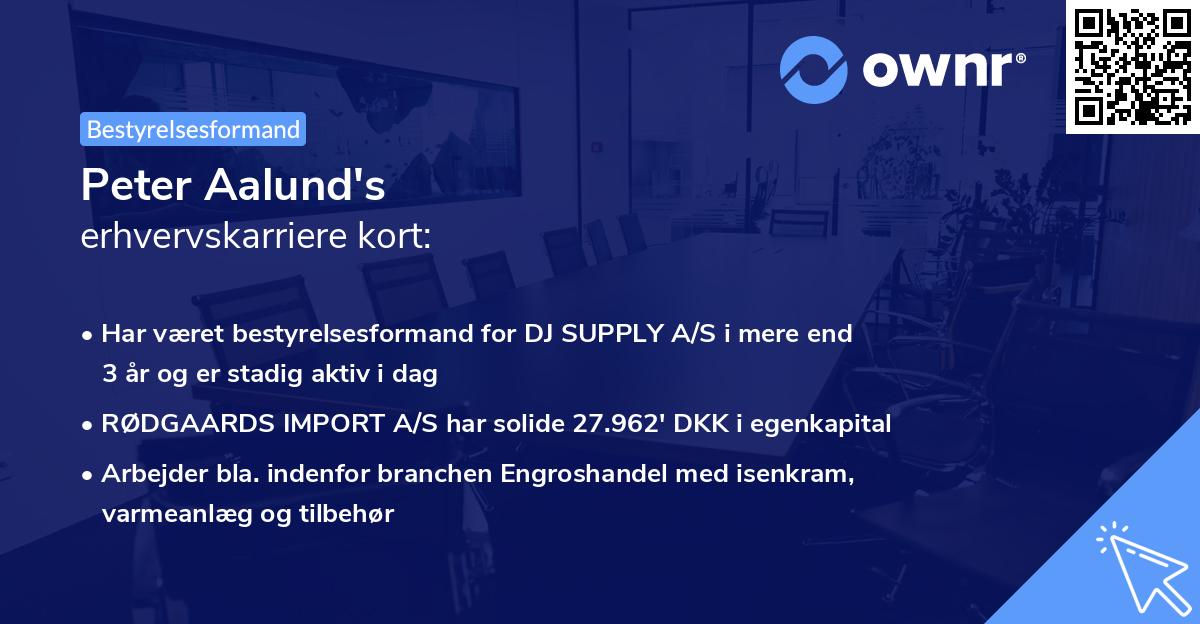 Peter Aalund's erhvervskarriere kort