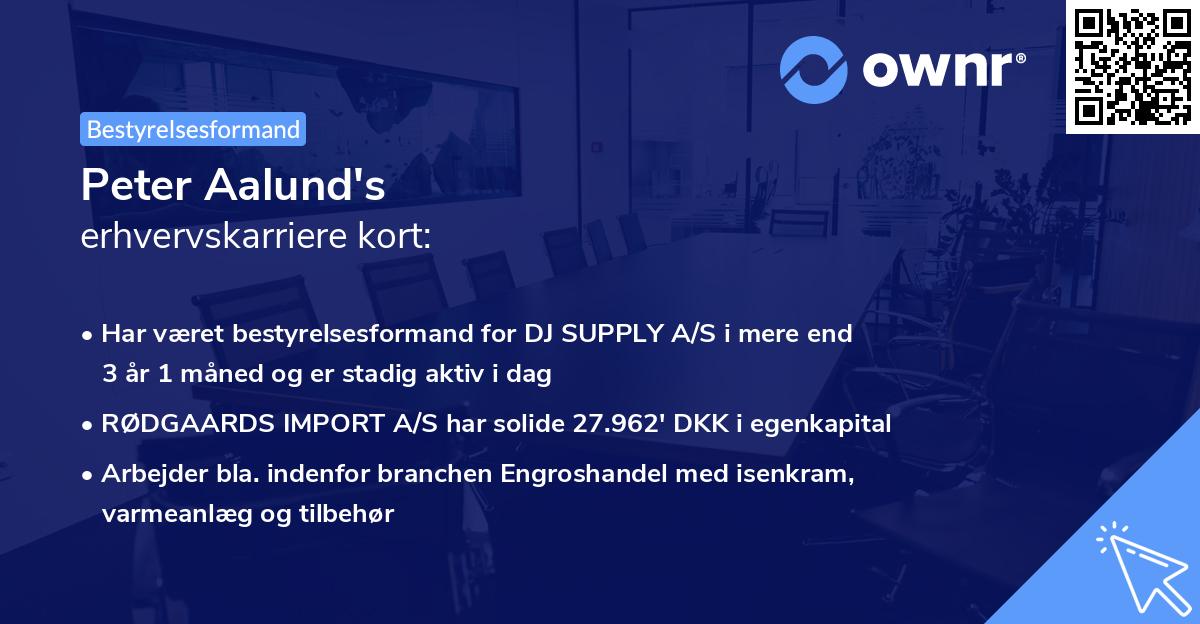 Peter Aalund's erhvervskarriere kort