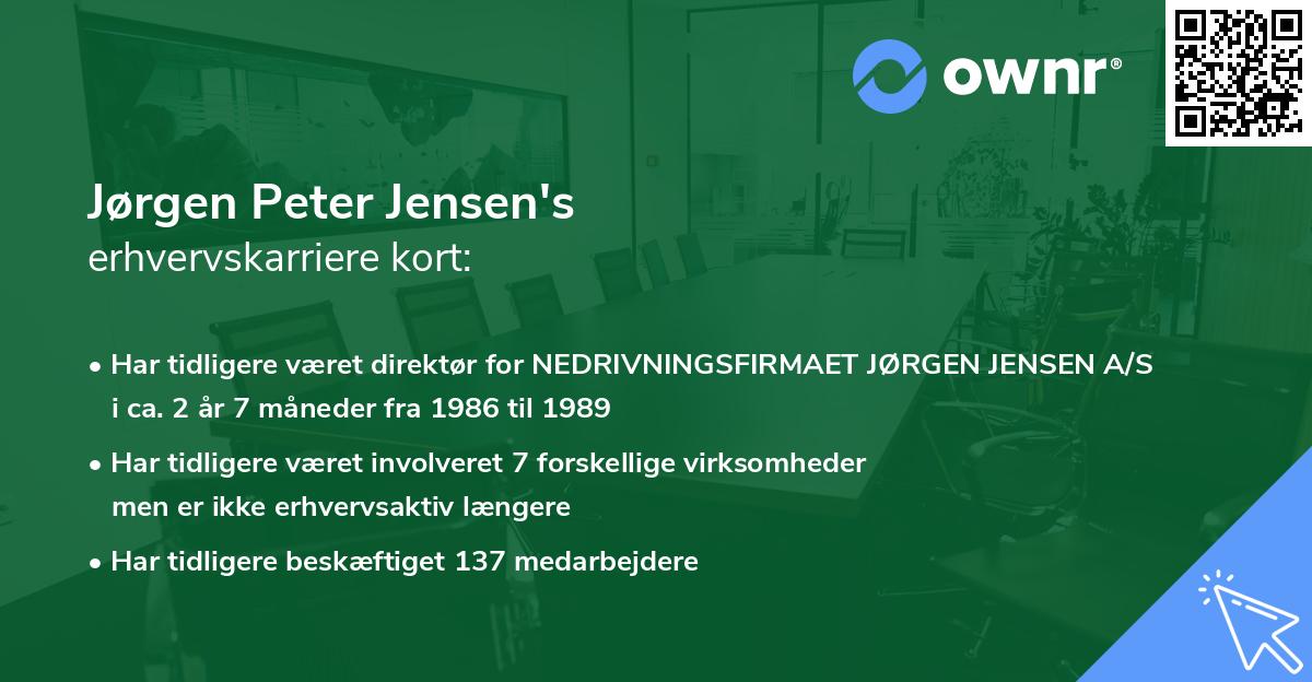 Jørgen Peter Jensen's erhvervskarriere kort