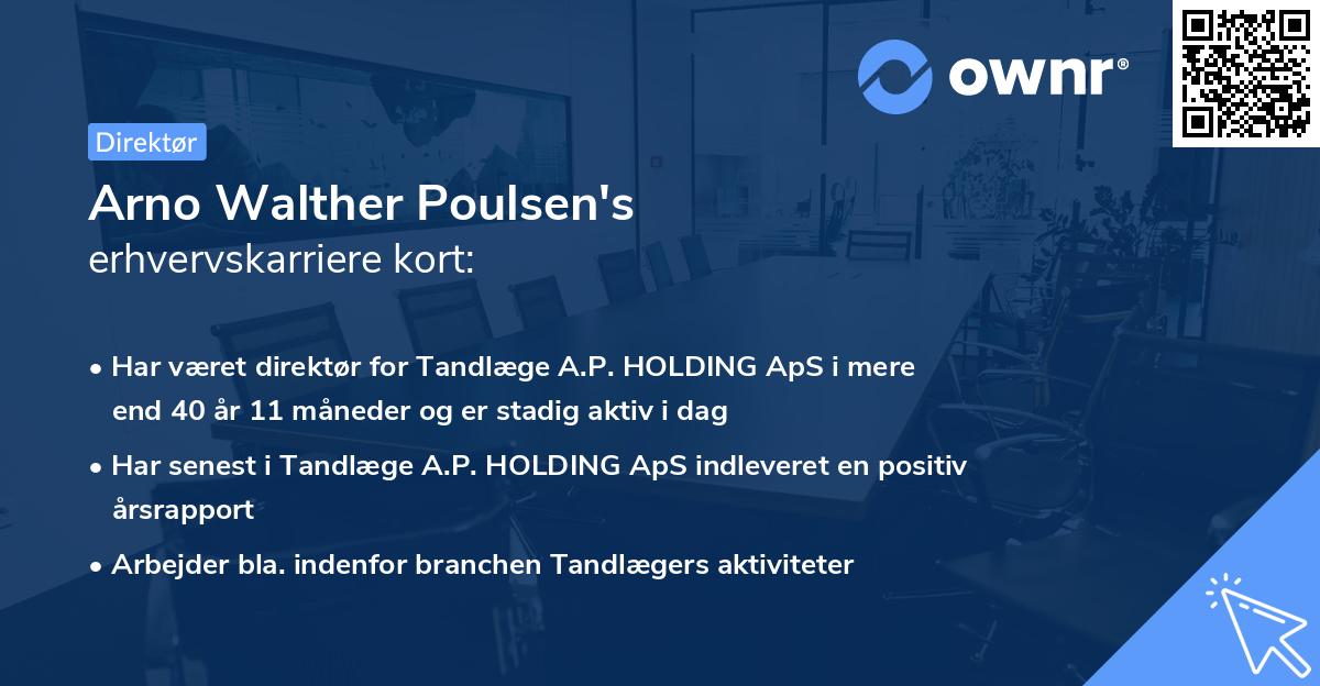Arno Walther Poulsen's erhvervskarriere kort