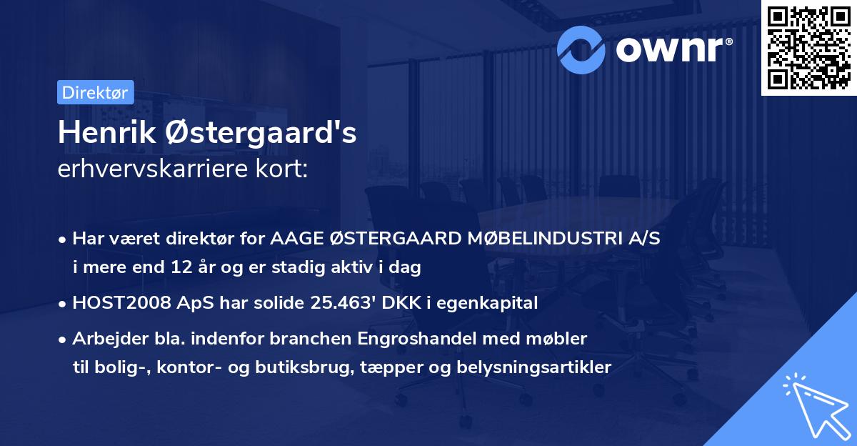 Henrik Østergaard's erhvervskarriere kort