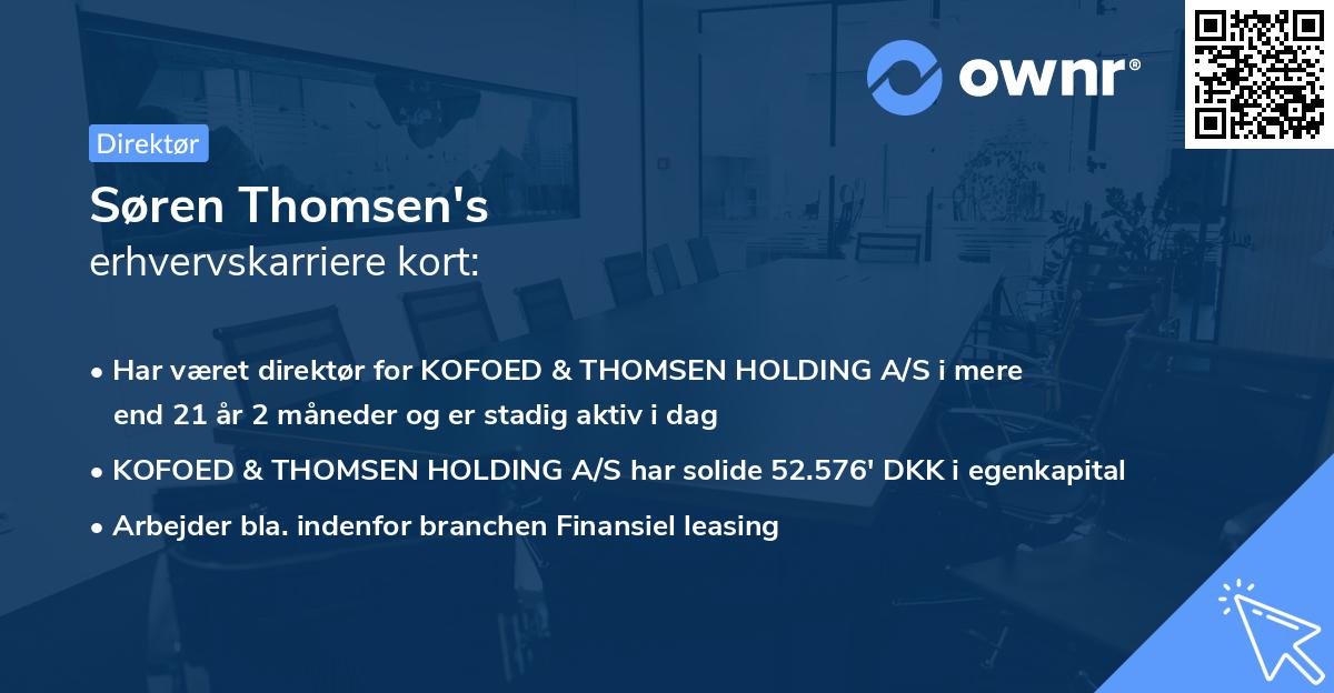 Søren Thomsen's erhvervskarriere kort